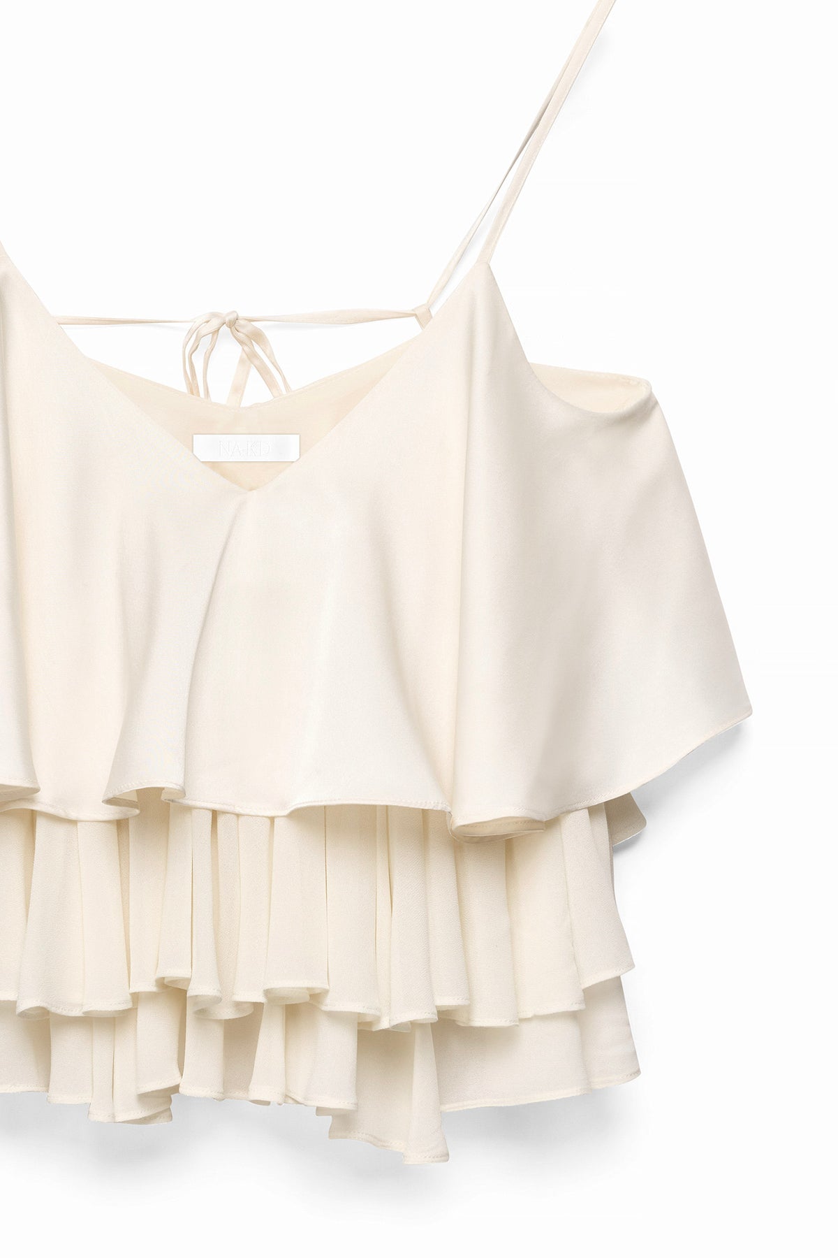 Layered Frill Vest Top - Cream