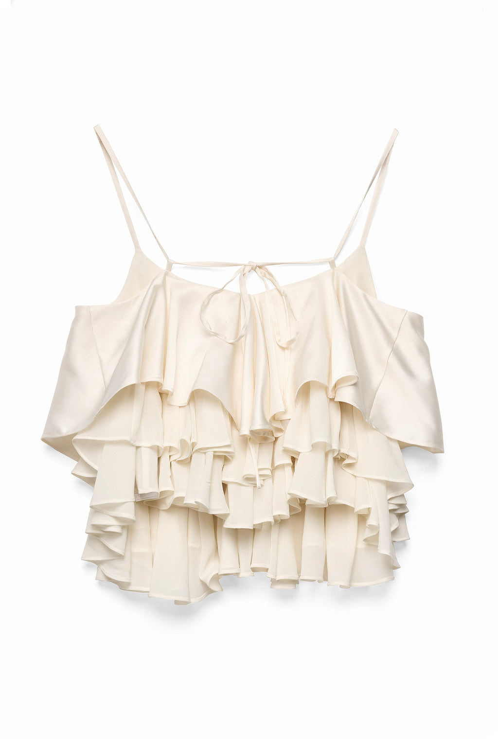 Layered Frill Vest Top - Cream