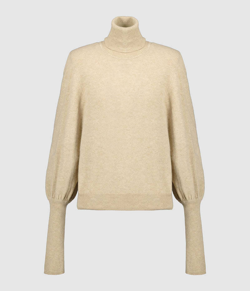 Laurence Bras - Pulls Col Roulé Brocoli Beige - Femme