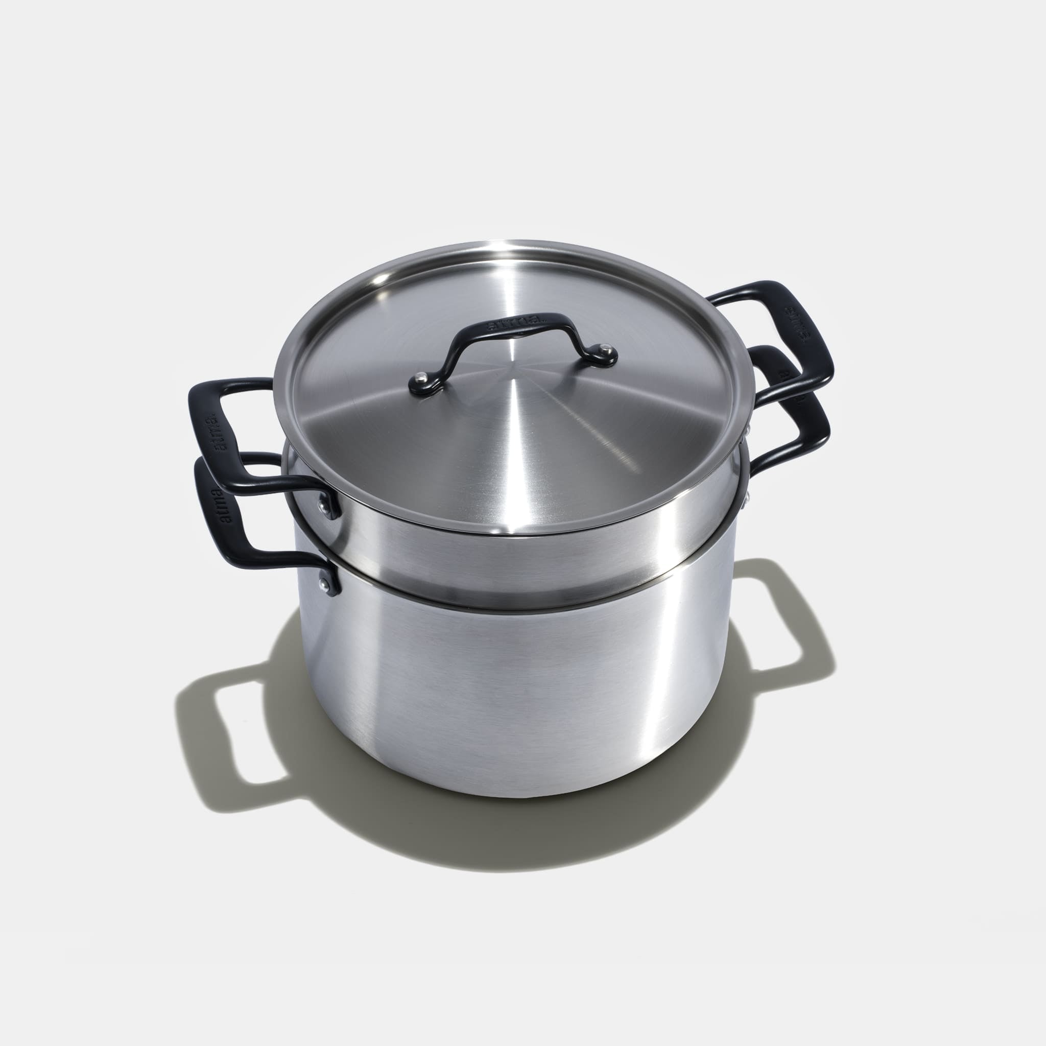 Le Grand Faitout En Inox Et Son Pasta Pot, Poignées Noires