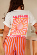 LE SOLEIL Orange/Blanc - T-Shirt Imprimé