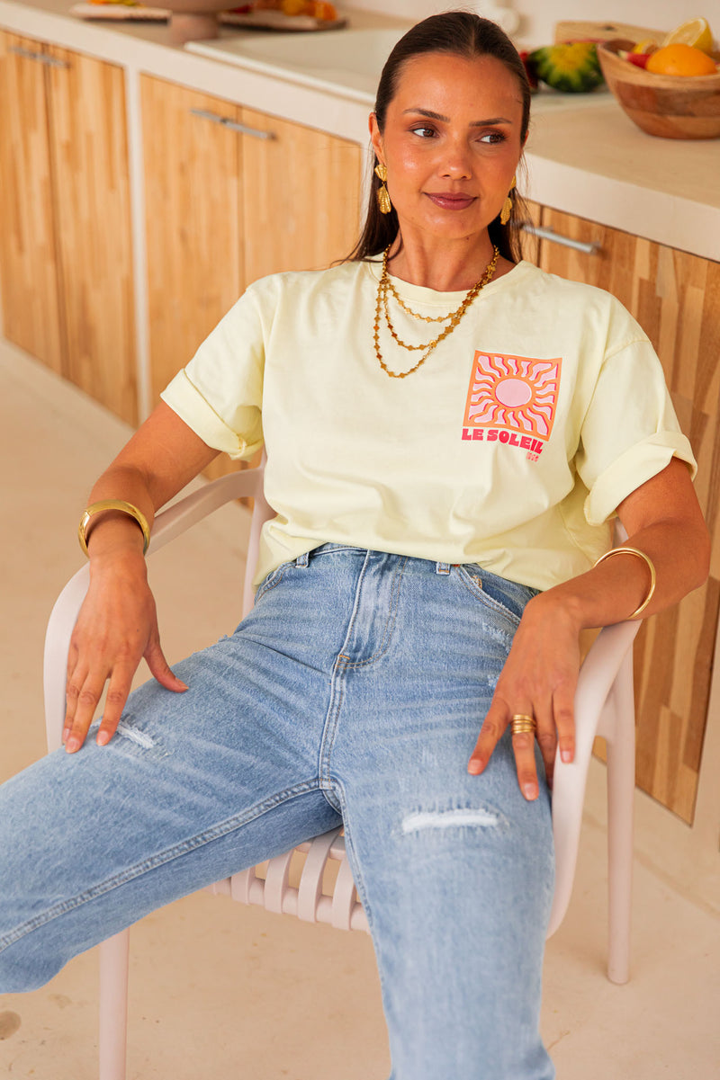 LE SOLEIL Orange/Jaune - T-Shirt Imprimé