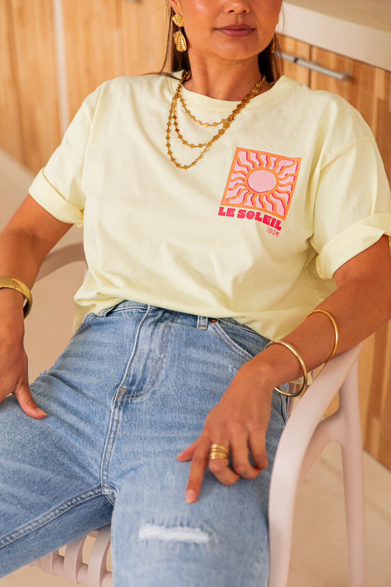 LE SOLEIL Orange/Jaune - T-Shirt Imprimé