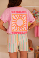 LE SOLEIL Orange/Rose - T-Shirt Imprimé