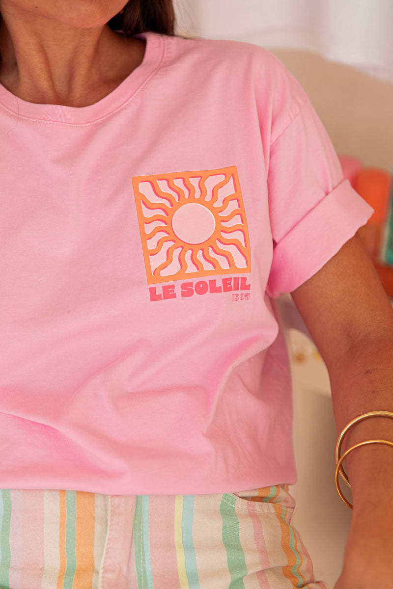 LE SOLEIL Orange/Rose - T-Shirt Imprimé
