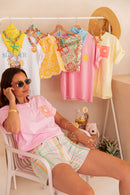LE SOLEIL Orange/Rose - T-Shirt Imprimé