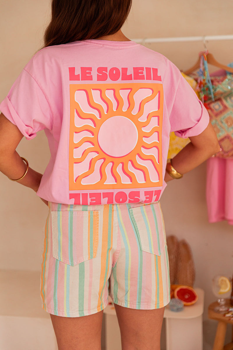 LE SOLEIL Orange/Rose - T-Shirt Imprimé