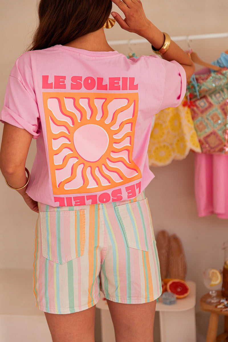 LE SOLEIL Orange/Rose - T-Shirt Imprimé