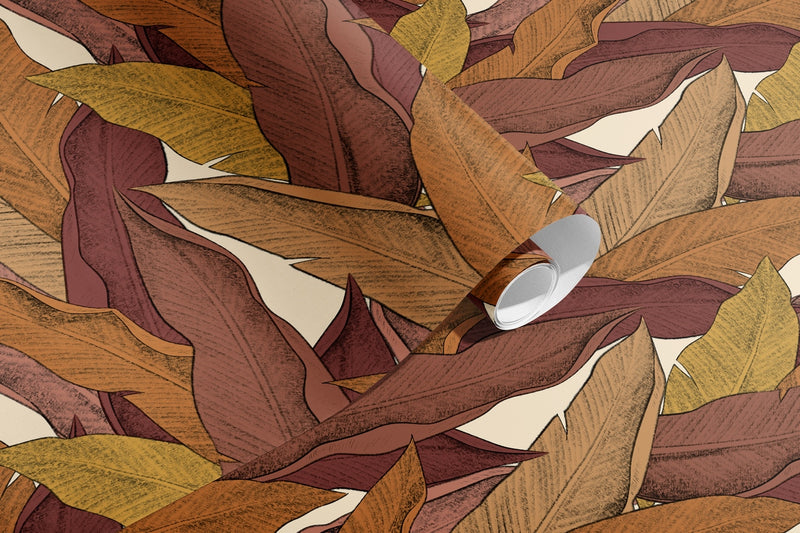 Papier Peint Leaf - Garnet