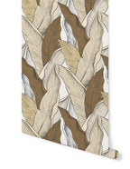 Leaf Wallpaper - Earthy Umber