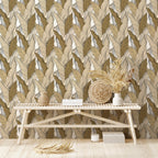 Leaf Wallpaper - Earthy Umber
