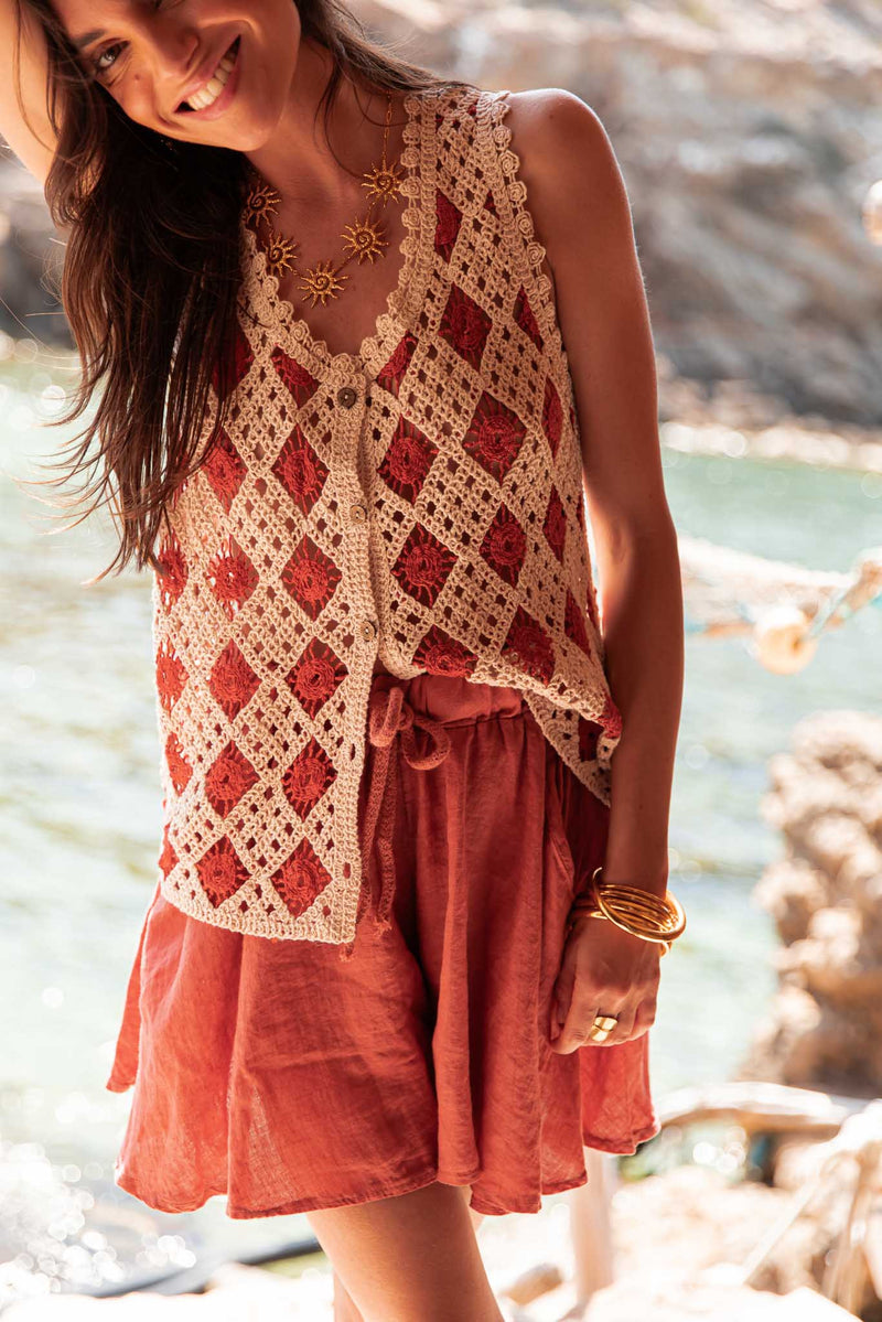 LÉANDRO Terracotta - Short Lin