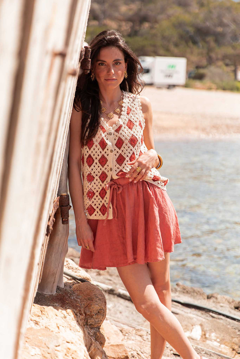 LÉANDRO Terracotta - Short Lin