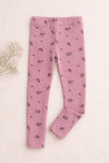 Legging Lili Fleuri - Enfant Fille - Vieux Rose