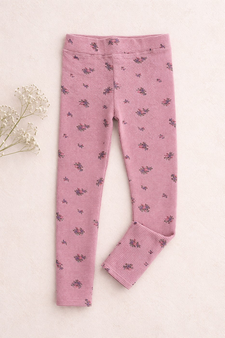 Legging Lili Fleuri - Enfant Fille - Vieux Rose