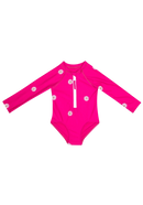 Spf50 Jumpsuit - Leo Kids - Pink Embroidered