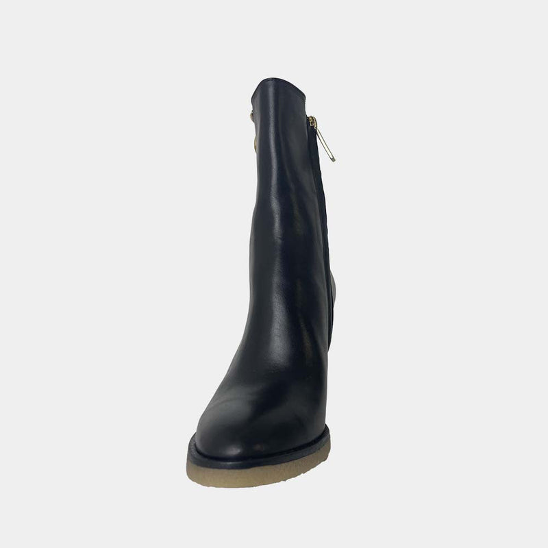 Bottines Compensées Ann Tuil Leone - Cuir Noir