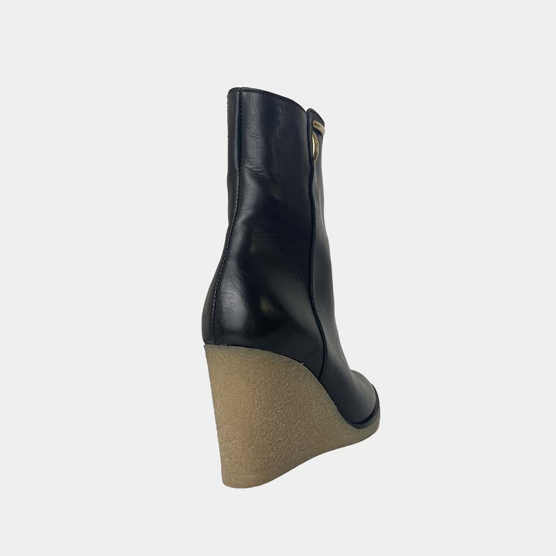 Bottines Compensées Ann Tuil Leone - Cuir Noir