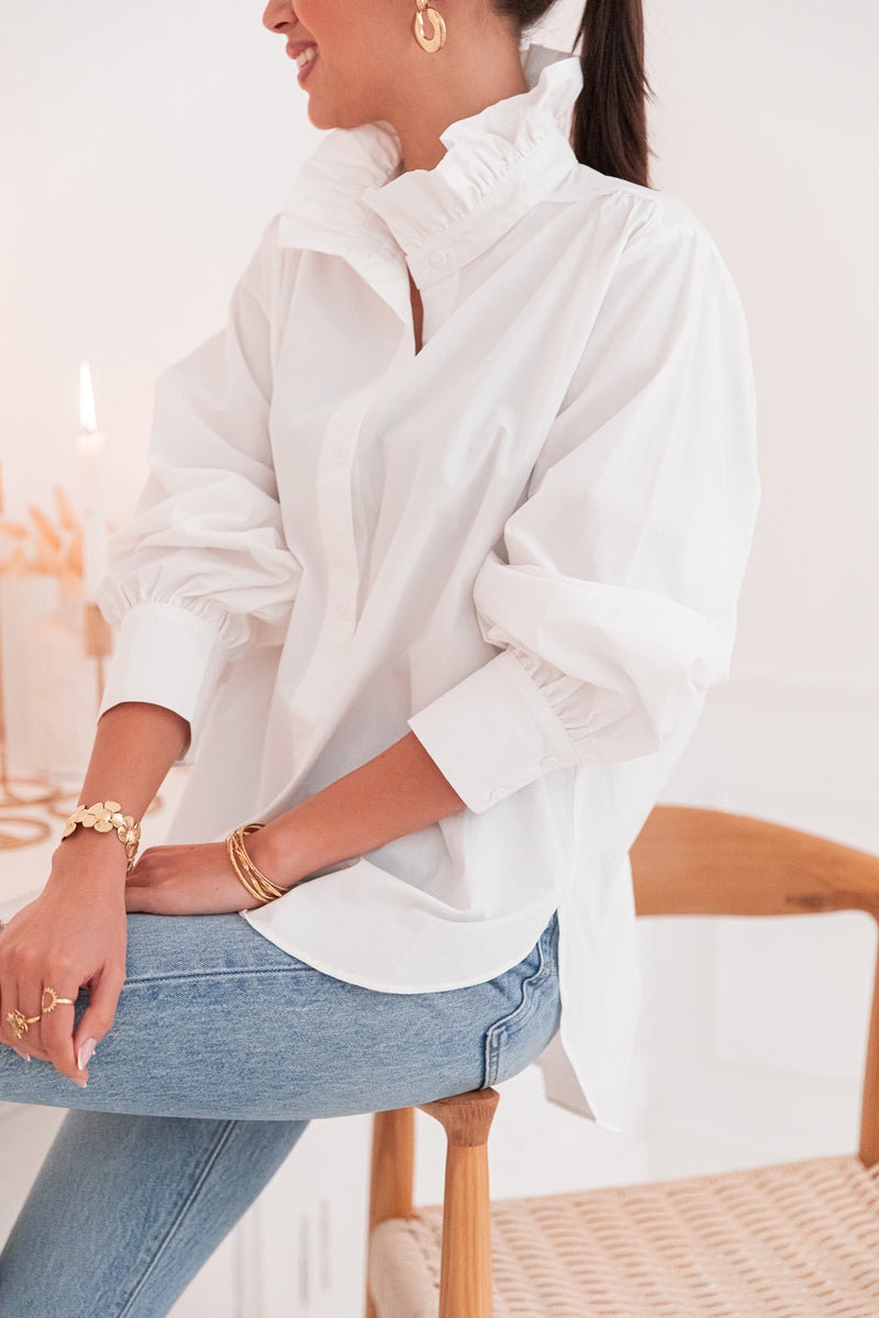 LÉONIE Blanche - Victorian Collar Shirt