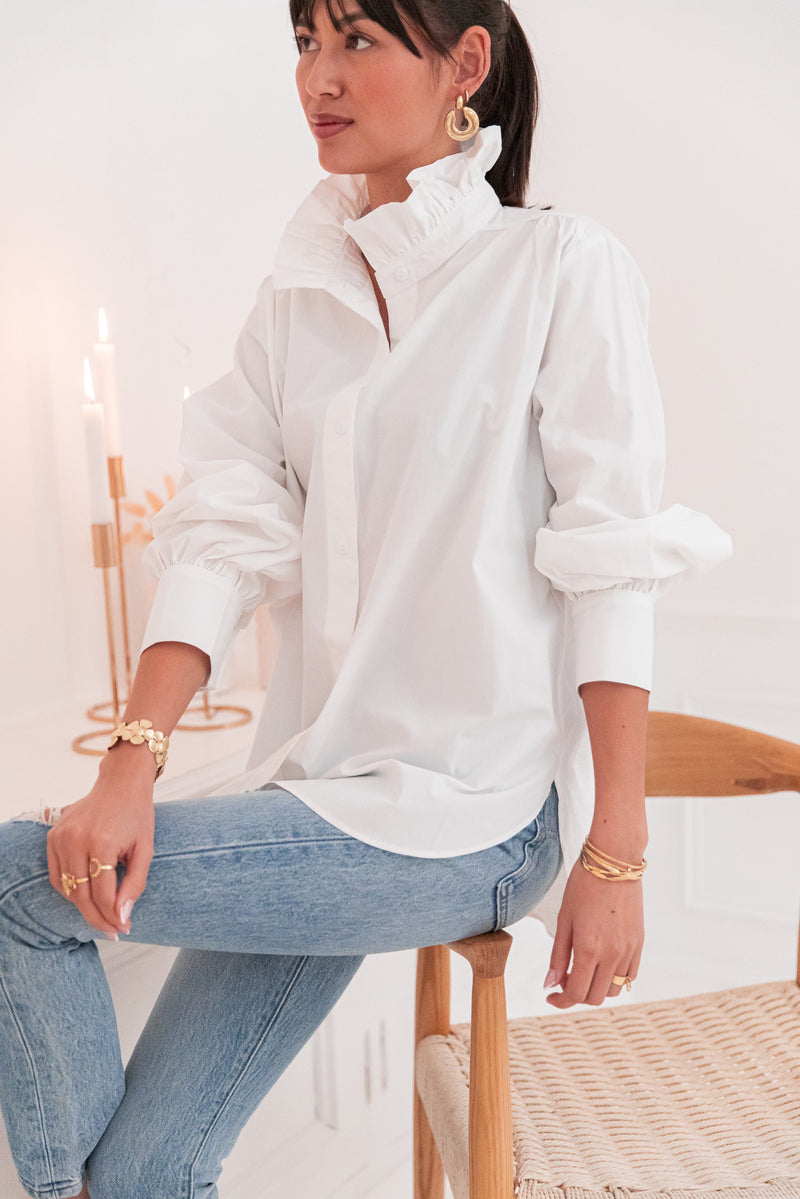 LÉONIE Blanche - Victorian Collar Shirt
