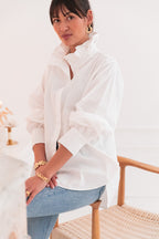 LÉONIE Blanche - Chemise Col Victorien
