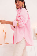 LÉONIE Rose - Chemise Col Victorien
