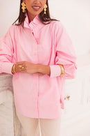 LÉONIE Rose - Chemise Col Victorien
