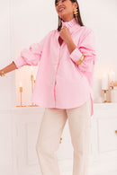LÉONIE Rose - Chemise Col Victorien