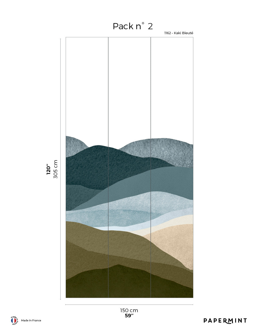 Fresque Les Collines - Kaki Bleuté