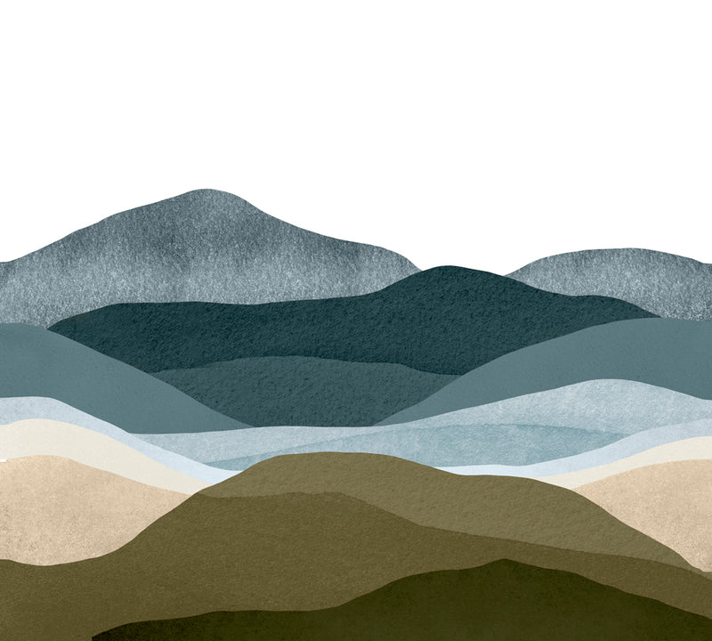 Fresque Collines - Kaki Bleuté