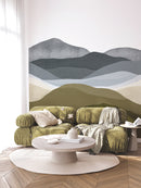 Fresque Collines - Kaki Bleuté