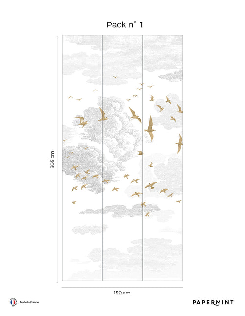 Fresque Oiseaux- Yellow ochre