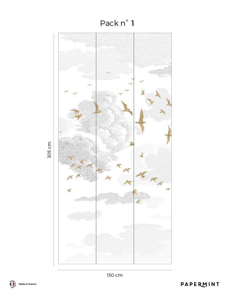 Fresque Oiseaux- Yellow ochre