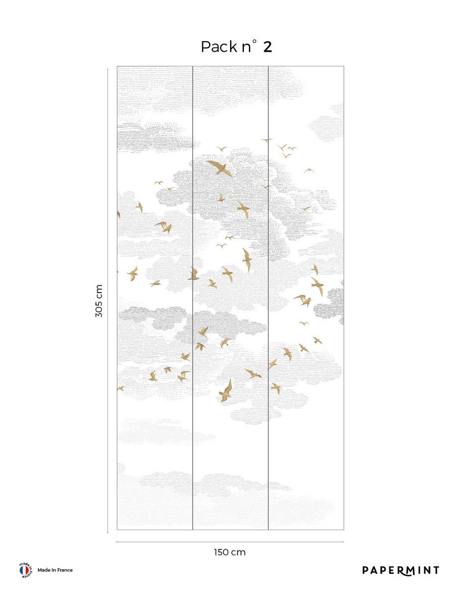 Fresque Les Oiseaux - Yellow Ochre