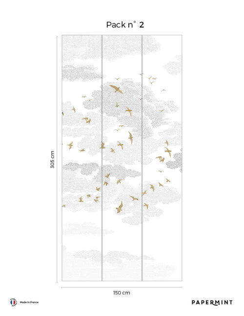 Fresque Oiseaux- Yellow ochre