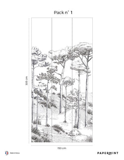 Fotobehang Les Pins - Basalte