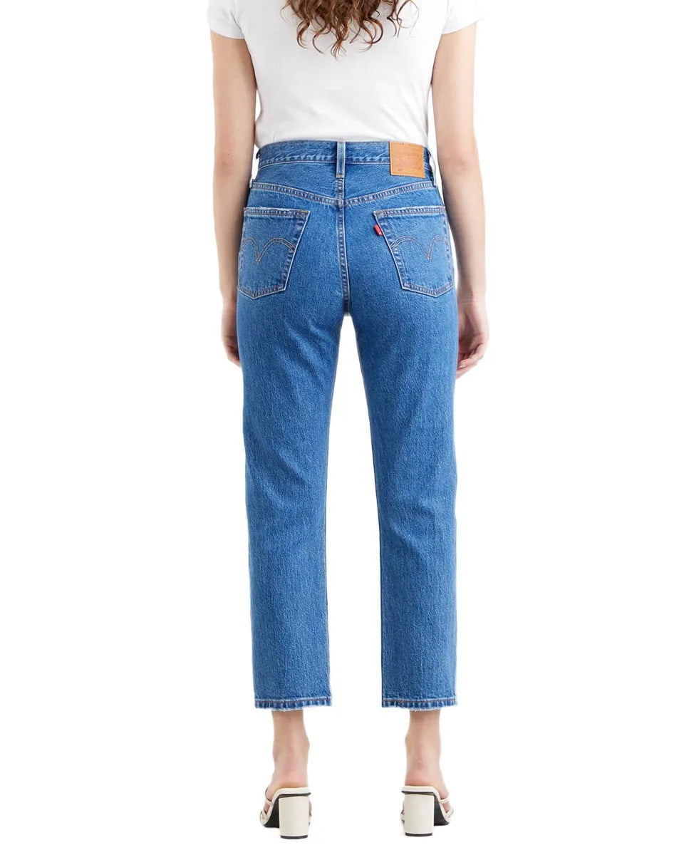 Levi'S 501® Crop Jeans Hoge Taille Blauw Denim Dames