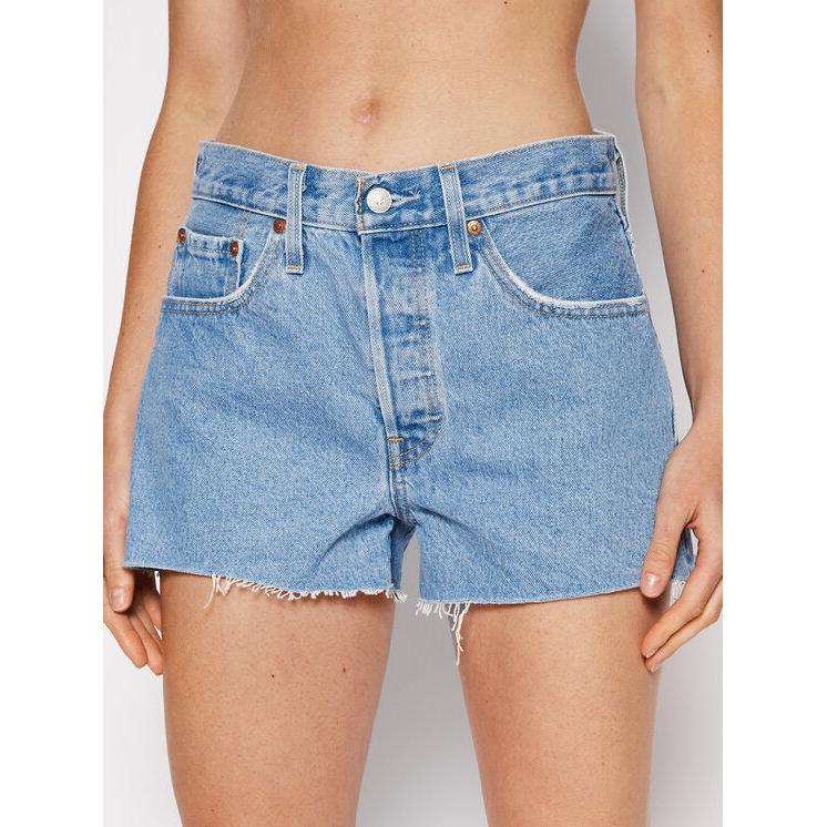 Levi's 501 High-Waisted Denim Shorts Blue