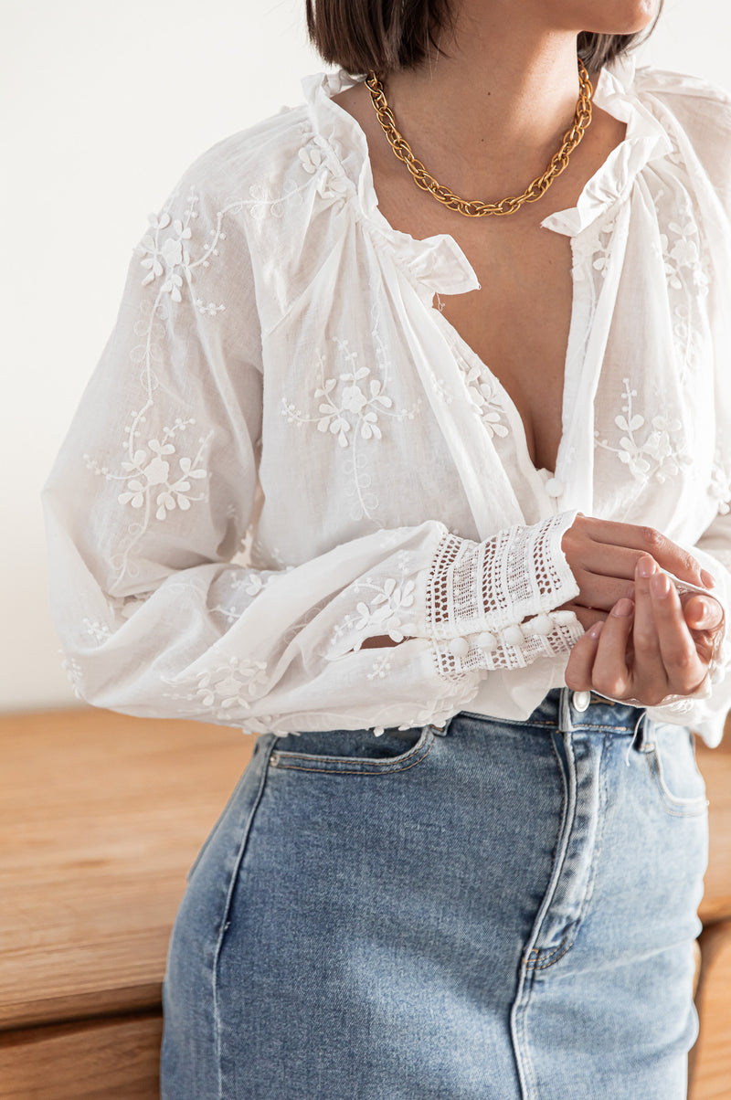 LICONI Blanche - Chemise Texturée