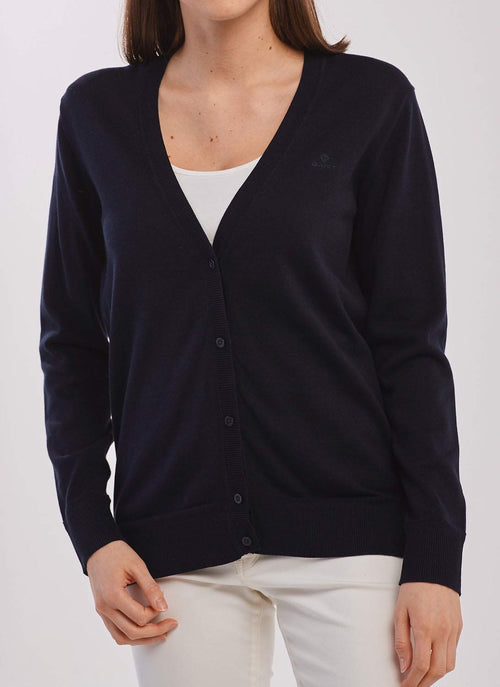 Gant - Cardigan En Coton Léger - Evening Blue - Femme