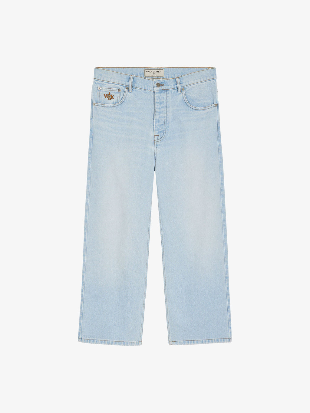 Le Pantalon Regular En Denim Clair Délavé