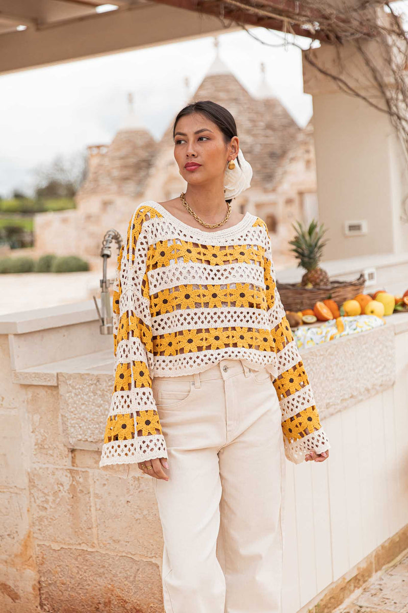 LILIA Jaune - Maille Crochet