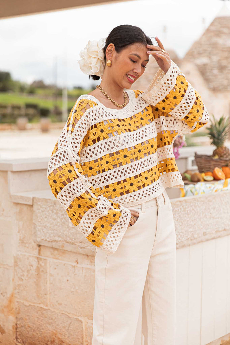 LILIA Jaune - Maille Crochet