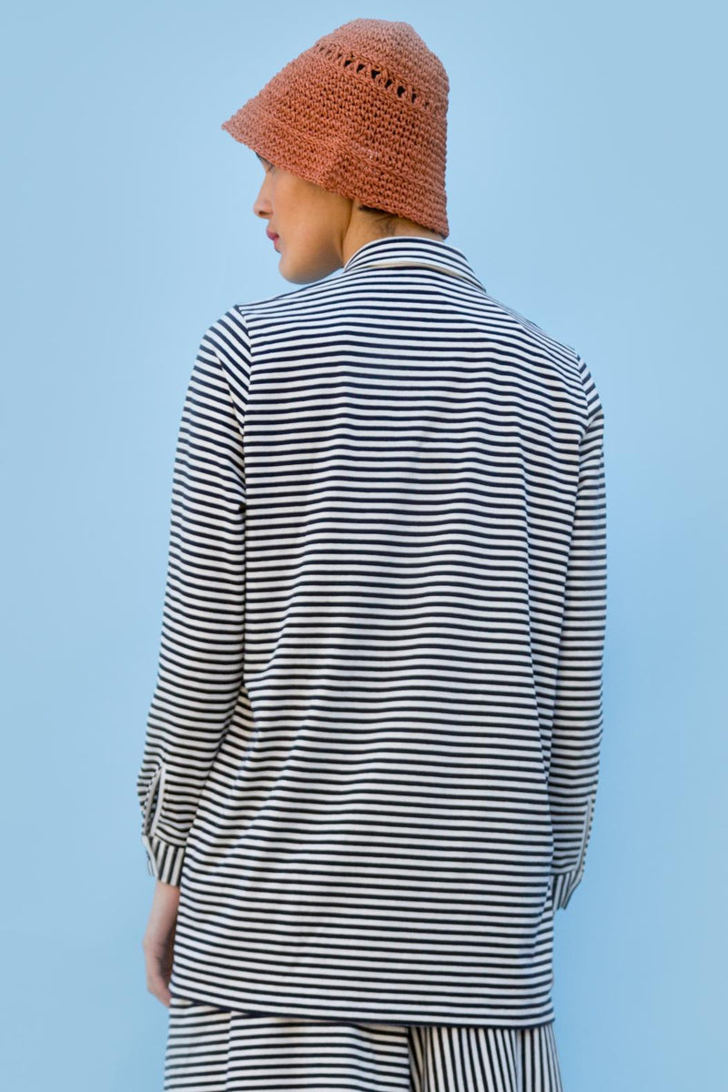 Camisa - Odette - Azul Marino A Rayas