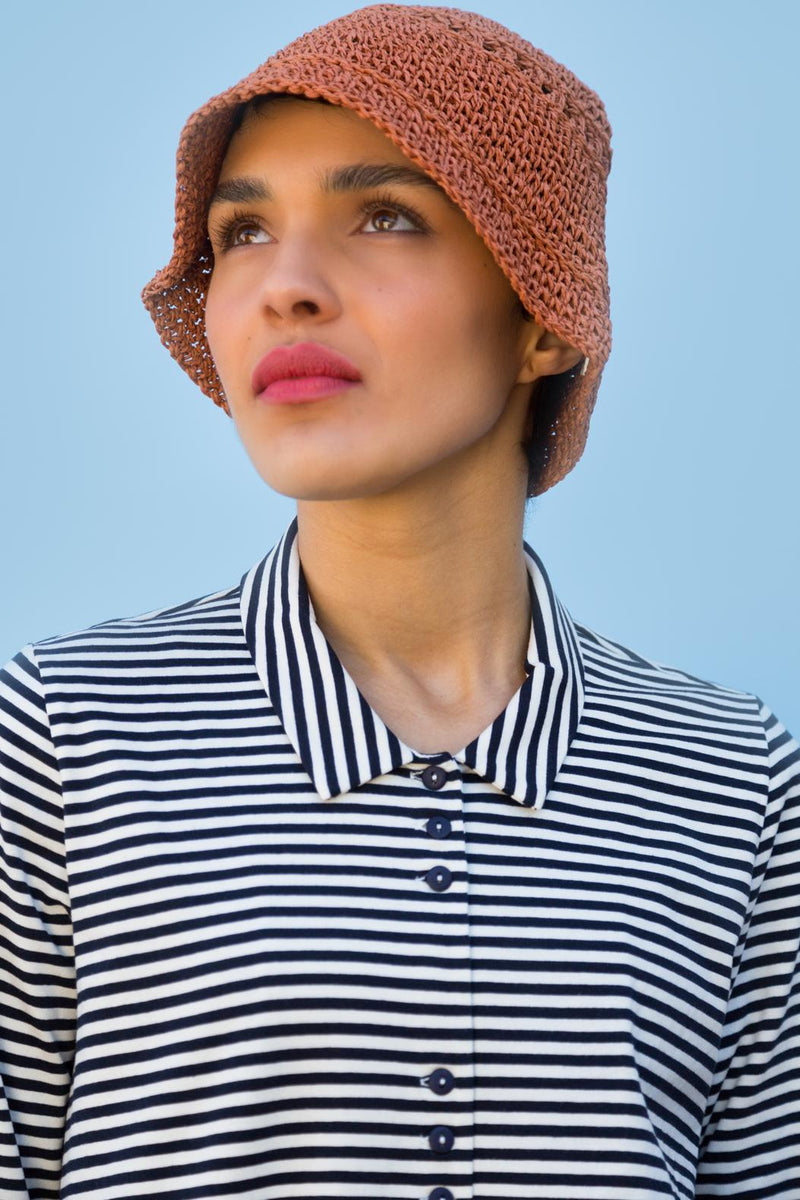 Camisa - Odette - Azul Marino A Rayas