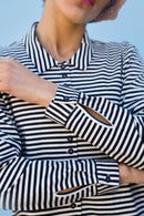 Camisa - Odette - Azul Marino A Rayas