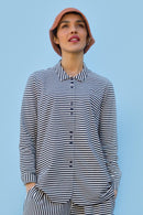 Camisa - Odette - Azul Marino A Rayas
