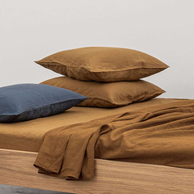Drap Plat - En Lin Lavé 190G/M² - Moka
