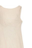 Robe Courte Ouverte Dans Le Dos En Lin Mélangé Beige