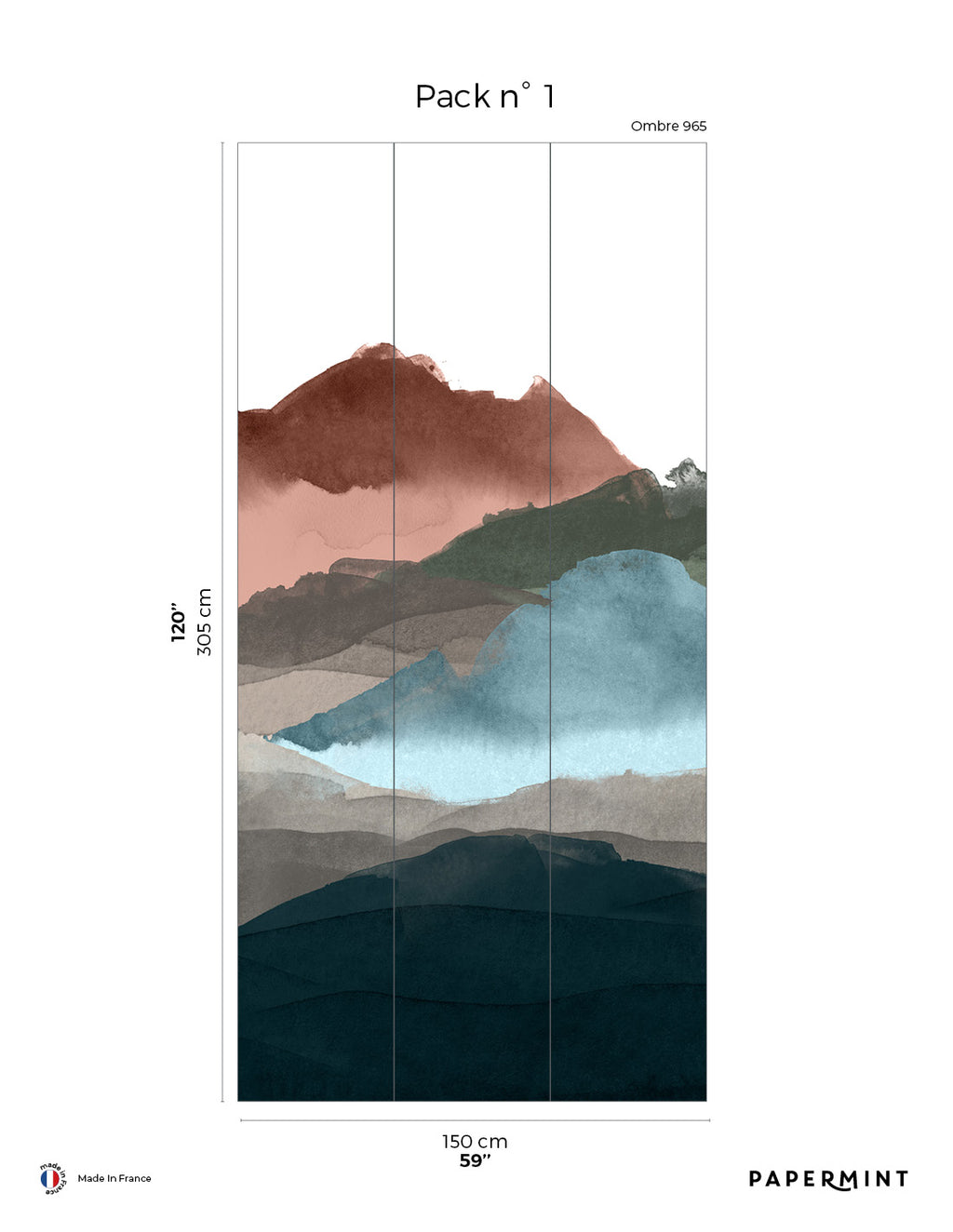 Mural Line Water - Ombre